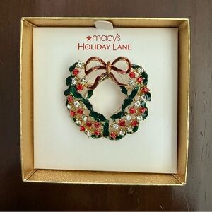 Macy's Holiday Lane wreath brooch